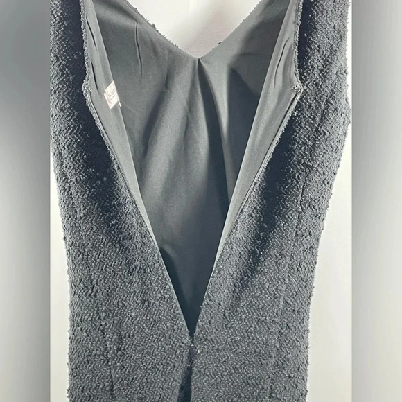 Nanette Lepore Textured Vegan Suede Fringe V Neck Sleeveless Maxi Dress - Picture 6 of 9